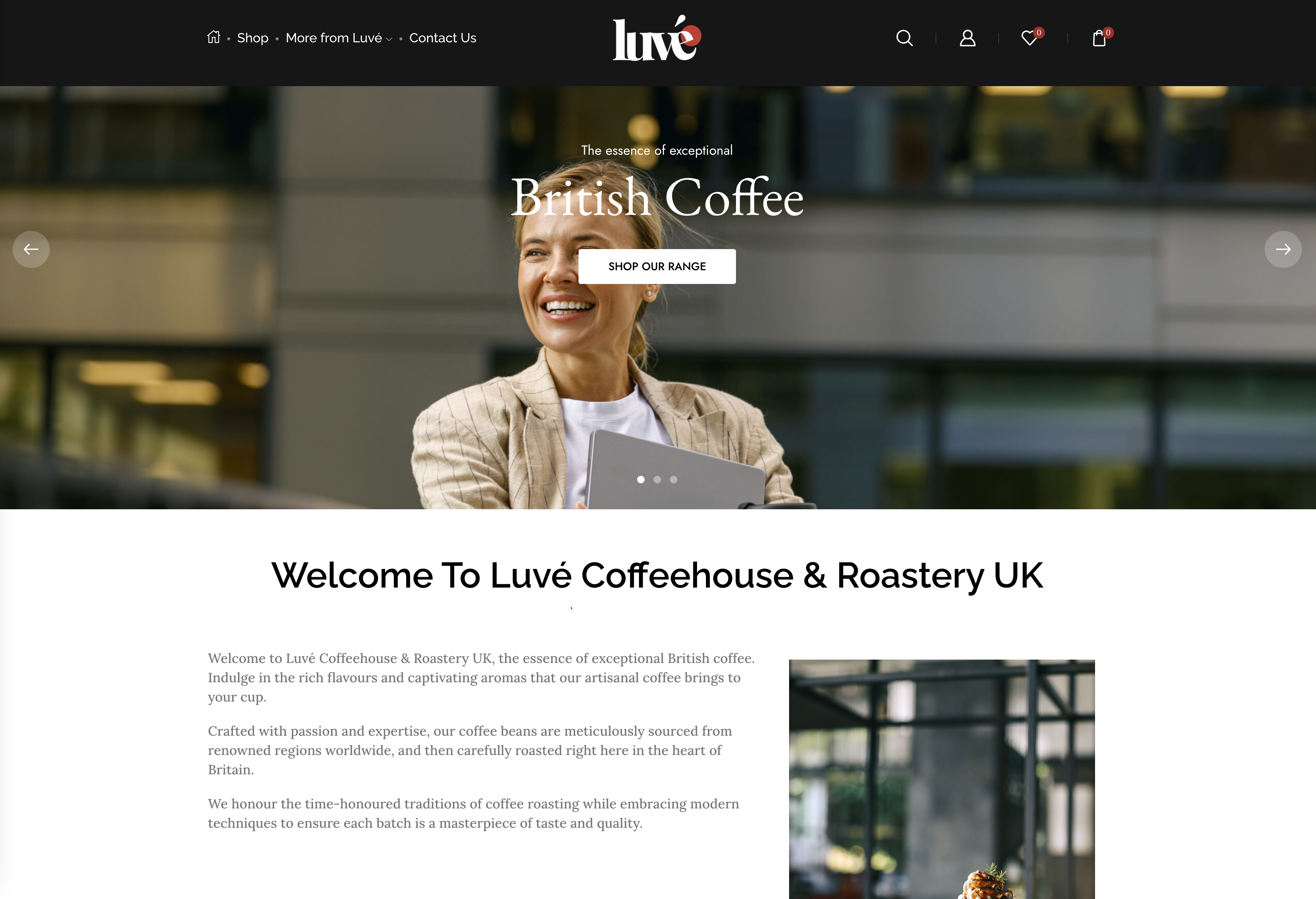 Luve Coffee Roastery eCommerce Website design by SOTS